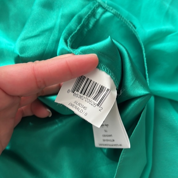 BCBG Maxazria Strapless Emerald Silk Dress - Picture 6 of 8